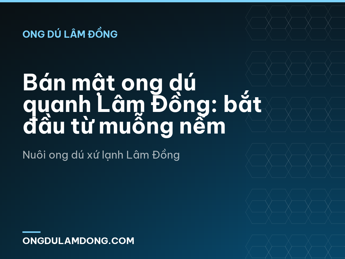 Bán mật ong dú quanh Lâm Đồng: bắt đầu từ muỗng nếm