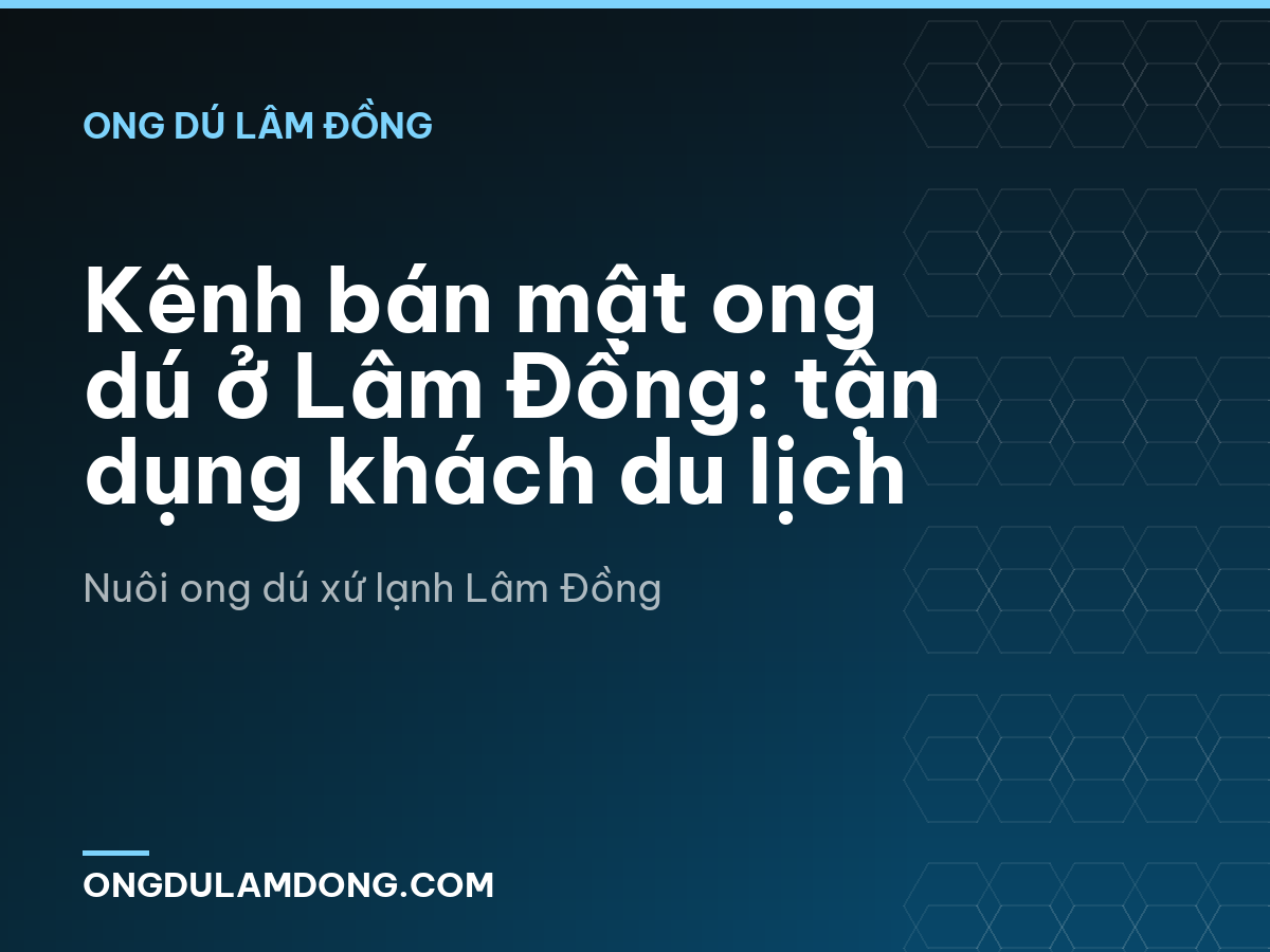 Kênh bán mật ong dú ở Lâm Đồng: tận dụng khách du lịch