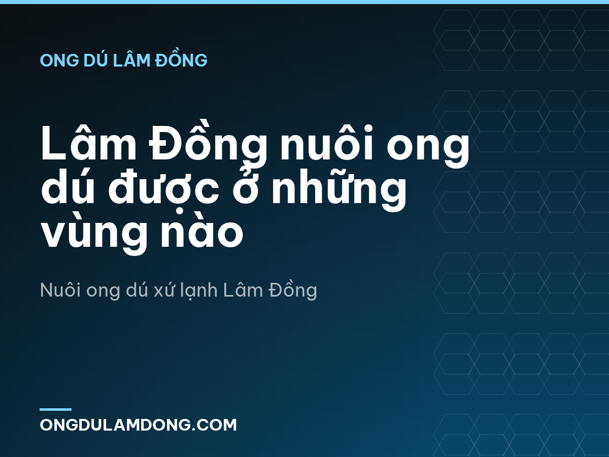 Lâm Đồng nuôi ong dú được ở những vùng nào