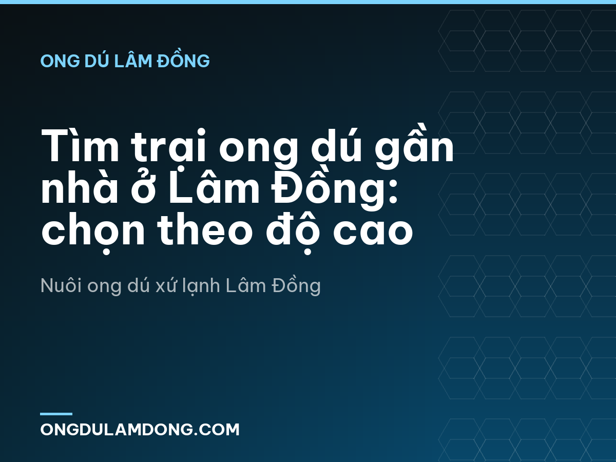 Tìm trại ong dú gần nhà ở Lâm Đồng: chọn theo độ cao
