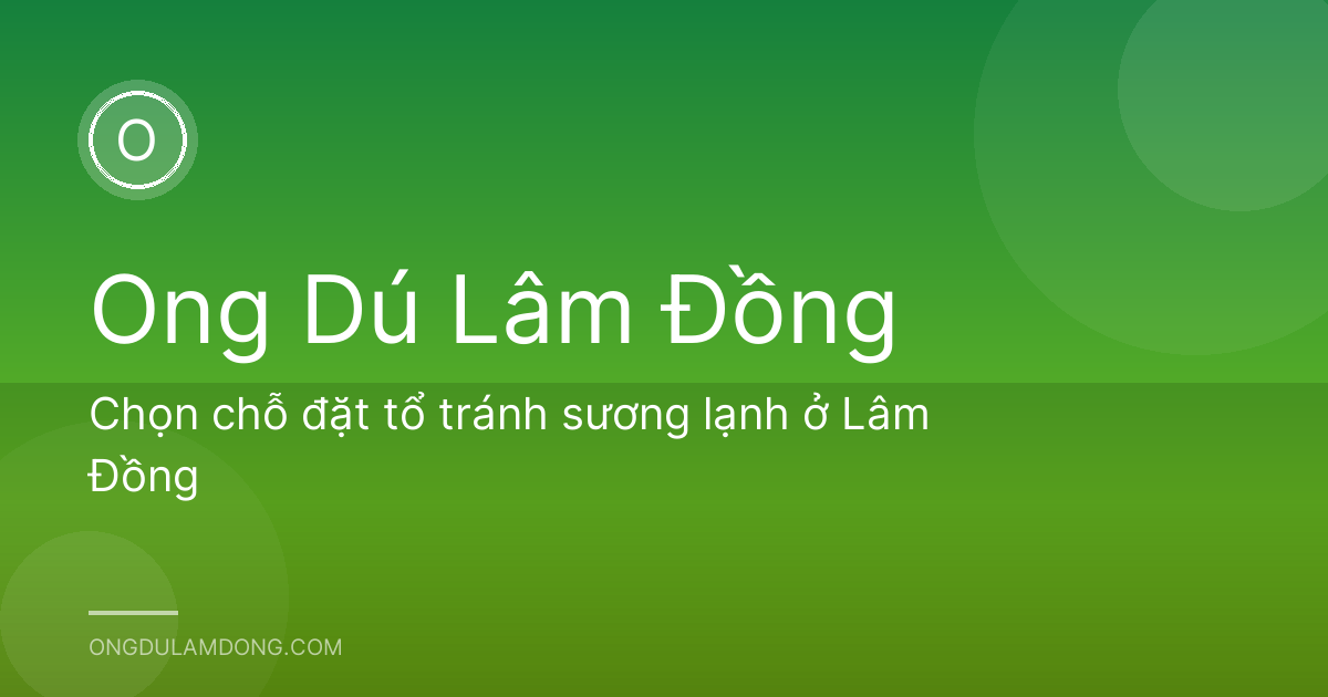 Chọn chỗ đặt tổ tránh sương lạnh ở Lâm Đồng
