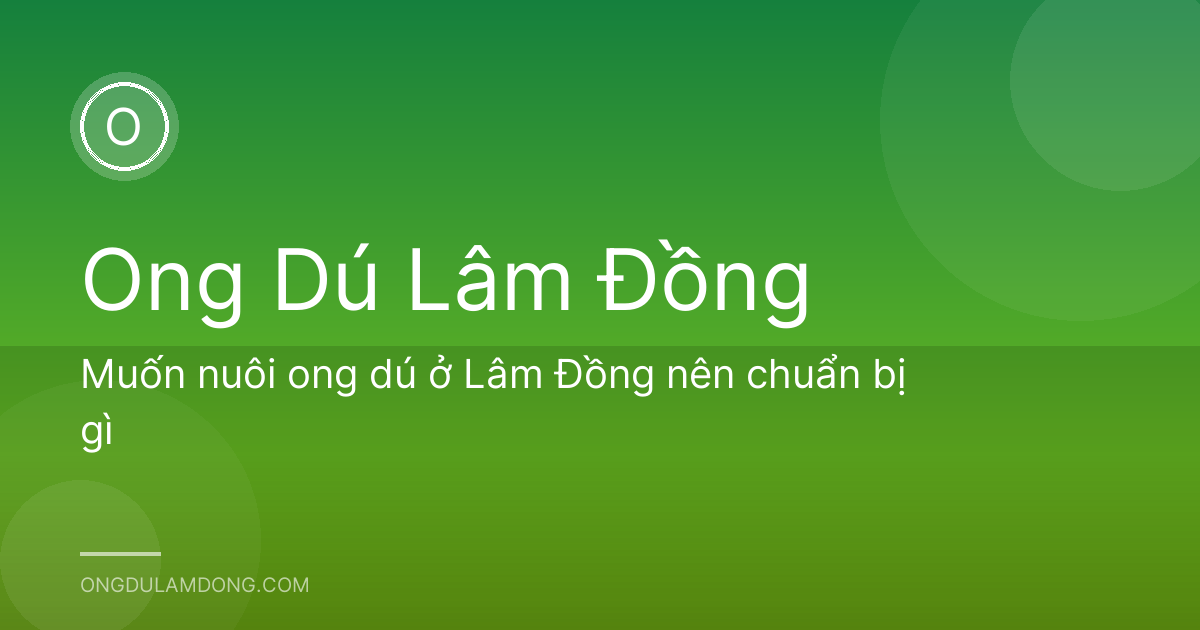 Muốn nuôi ong dú ở Lâm Đồng nên chuẩn bị gì