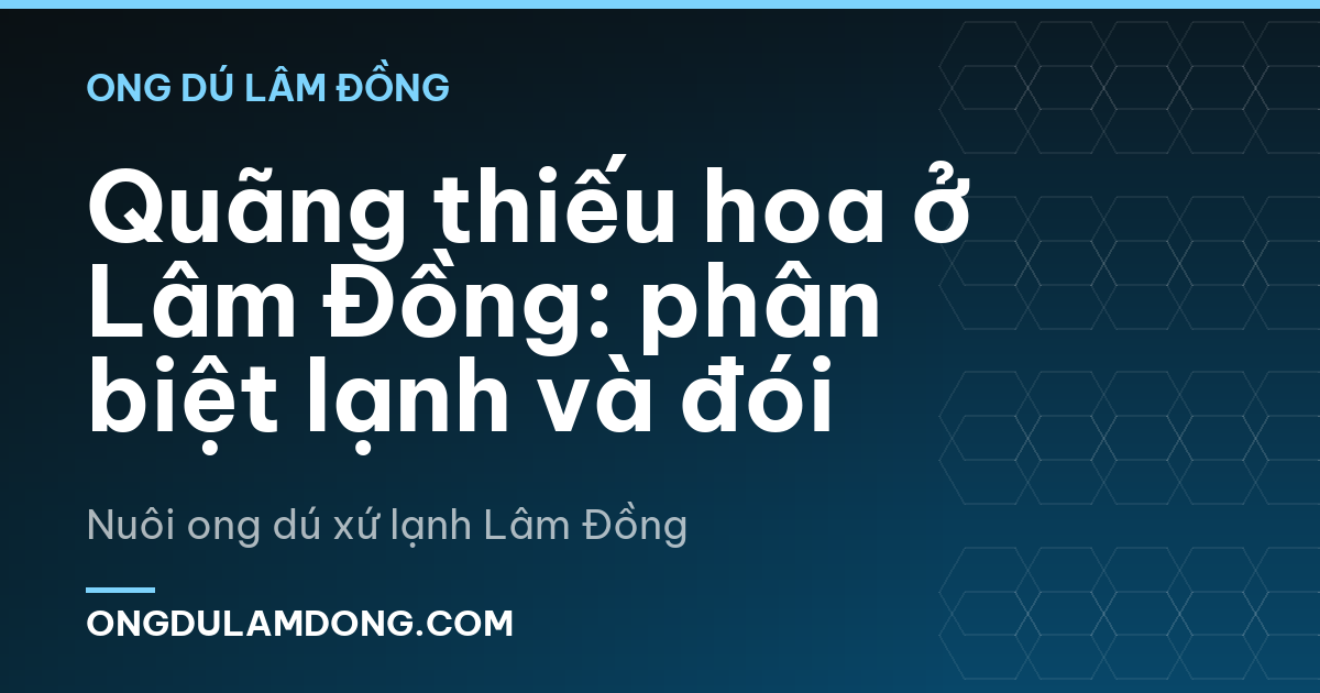 Quãng thiếu hoa ở Lâm Đồng: phân biệt lạnh và đói