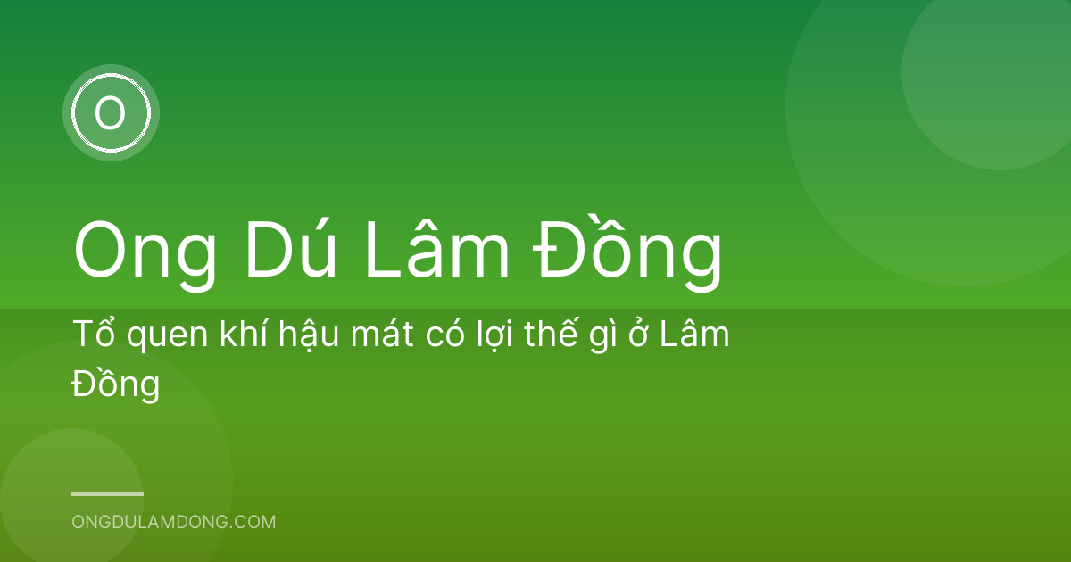 Tổ quen khí hậu mát có lợi thế gì ở Lâm Đồng